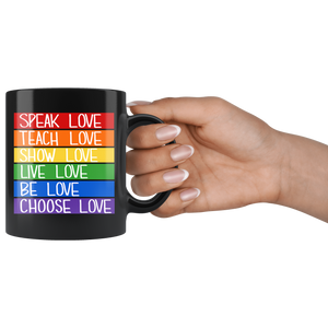 All The Love Black Mug