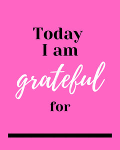 Today I Am Grateful For ... Pink Tulips Downloadable Print * Instant Whiteboard! *