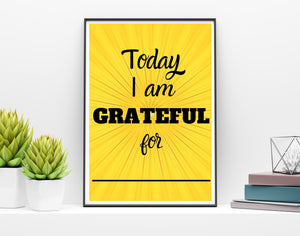 Today I Am Grateful For ... Sunny Downloadable Print * Instant Whiteboard! *