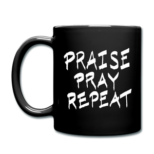 Praise Pray Repeat Mug Blue - black