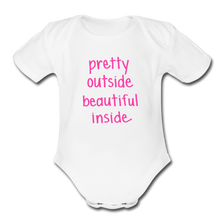 Load image into Gallery viewer, Beautiful Inside Organic Short Sleeve Baby Bodysuit - white
