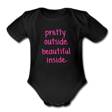 Load image into Gallery viewer, Beautiful Inside Organic Short Sleeve Baby Bodysuit - black
