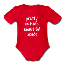 Load image into Gallery viewer, Beautiful Inside Organic Short Sleeve Baby Bodysuit - red
