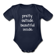 Load image into Gallery viewer, Beautiful Inside Organic Short Sleeve Baby Bodysuit - dark navy
