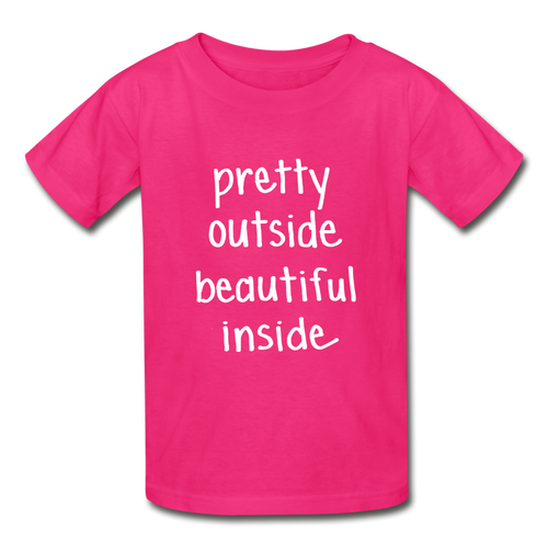 Beautiful Inside Youth T-Shirt - fuchsia