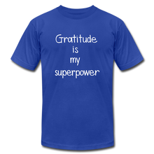 Load image into Gallery viewer, Gratitude Unisex Jersey T-Shirt - royal blue
