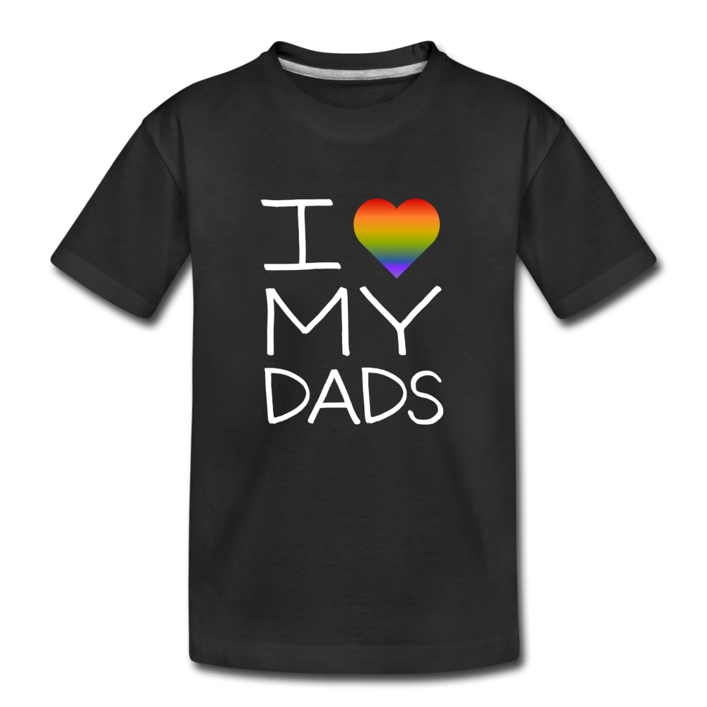 I Love My Dads Kid’s Premium Organic T-Shirt - black