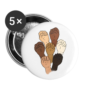 Black Lives Matter Buttons large 2.2'' (5-pack) - white