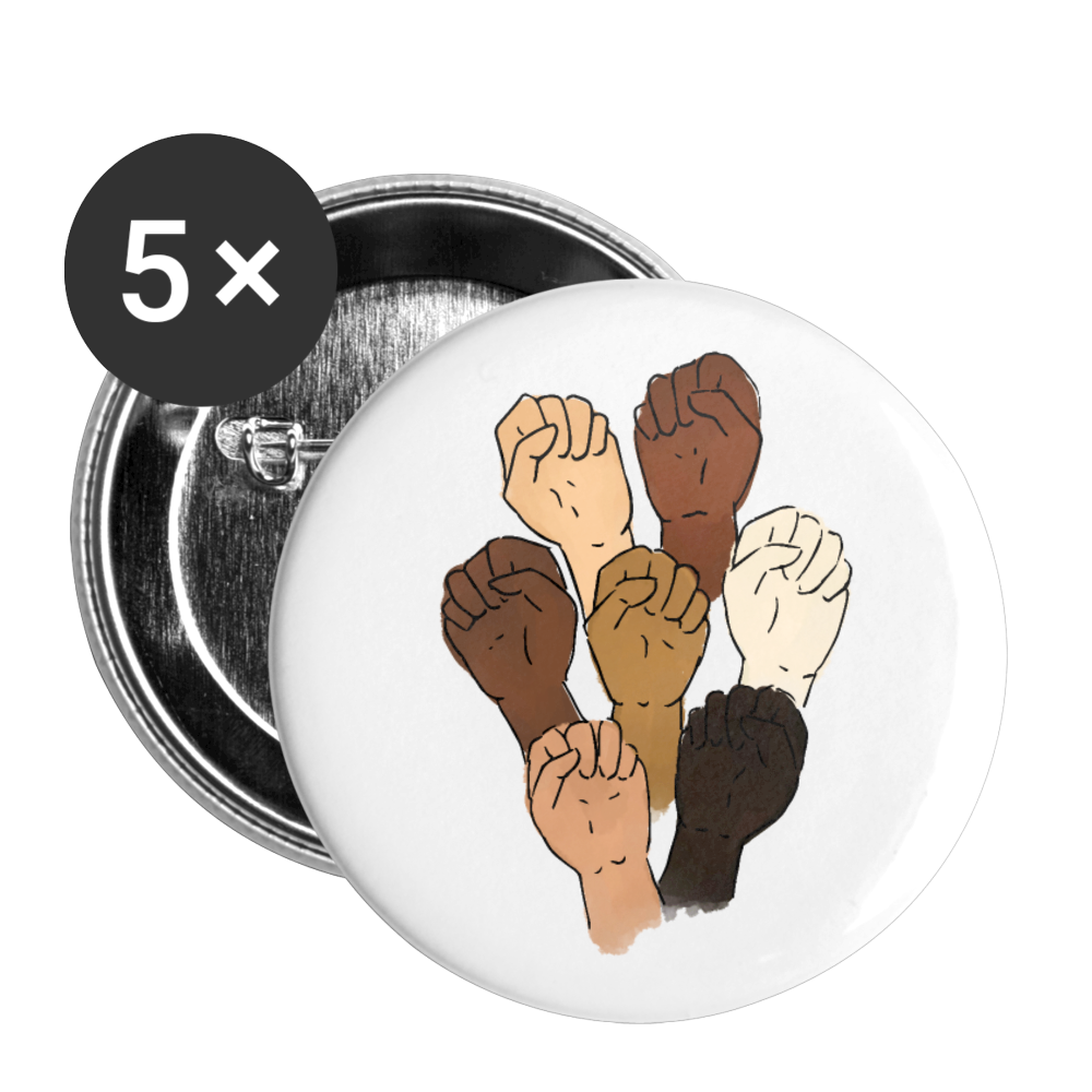 Black Lives Matter Buttons large 2.2'' (5-pack) - white