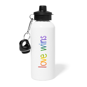 Love Wins Water Bottle - white