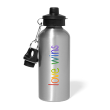 Load image into Gallery viewer, Love Wins Water Bottle - silver
