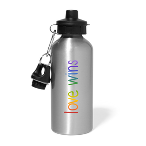 Love Wins Water Bottle - silver