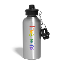 Load image into Gallery viewer, Love Wins Water Bottle - silver
