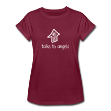 Load image into Gallery viewer, She Talks To Angels Women&#39;s Relaxed Fit Tee - burgundy
