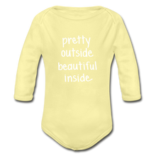 Load image into Gallery viewer, Beautiful Inside Organic Long Sleeve Baby Bodysuit - washed yellow
