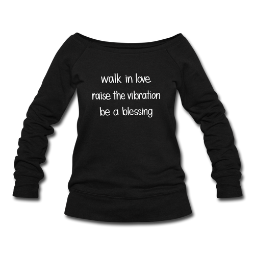 Be A Blessing Women's Wideneck Sweatshirt - black