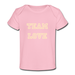 TEAM LOVE Customizable Organic Baby T-Shirt - light pink