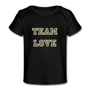 TEAM LOVE Customizable Organic Baby T-Shirt - black