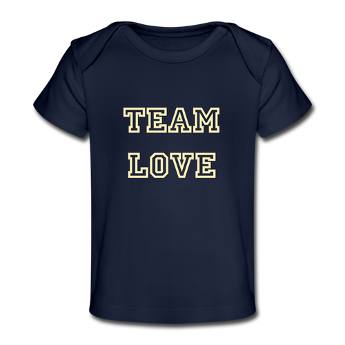 TEAM LOVE Customizable Organic Baby T-Shirt - dark navy