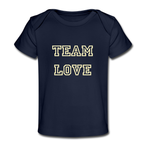 TEAM LOVE Customizable Organic Baby T-Shirt - dark navy