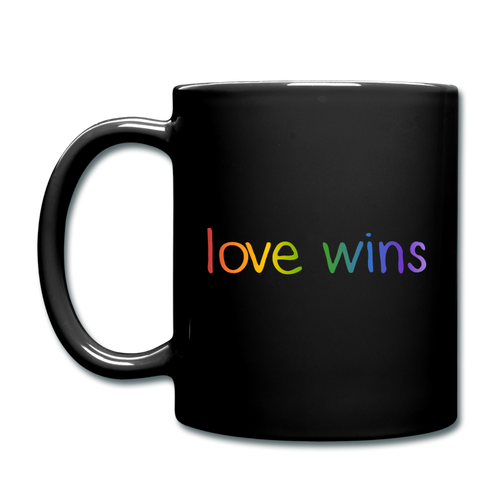 Love Wins Rainbow Pride Mug - black