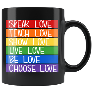 All The Love Black Mug